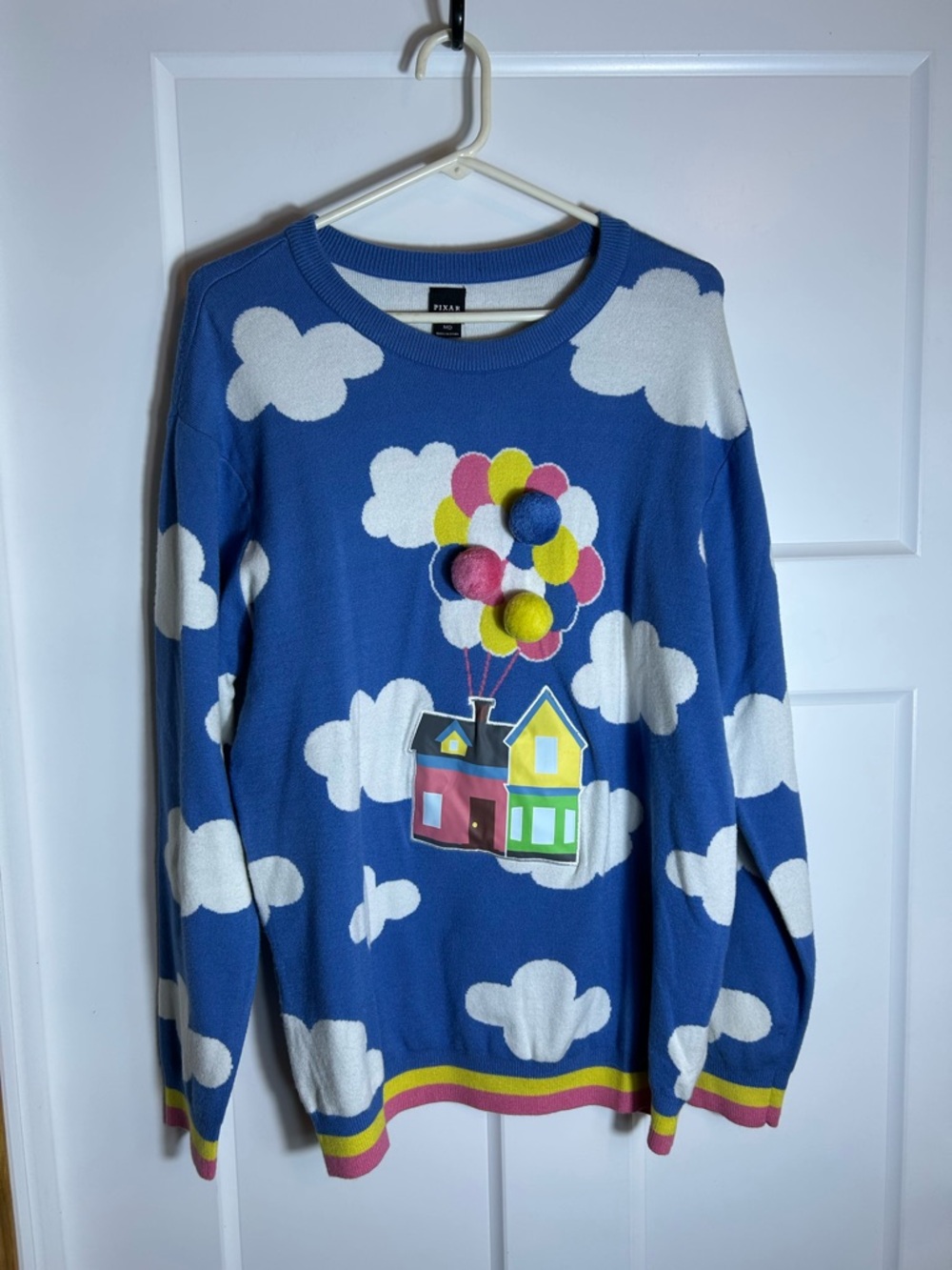 Pixar Women’s Size Medium Sweater From The Movie Up Blue Embellished New 3627